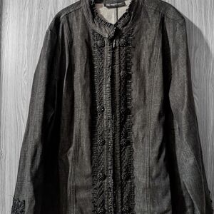 INC International Concepts Dark Gray Jean Jacket